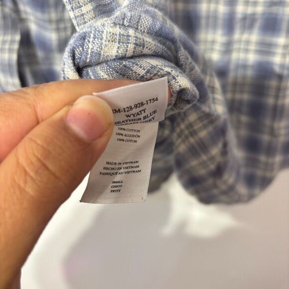 Rails Women's Button-Up Shirt Heather Blue Small Checked Slim Fit Long Sleeve - Picture 7 of 8